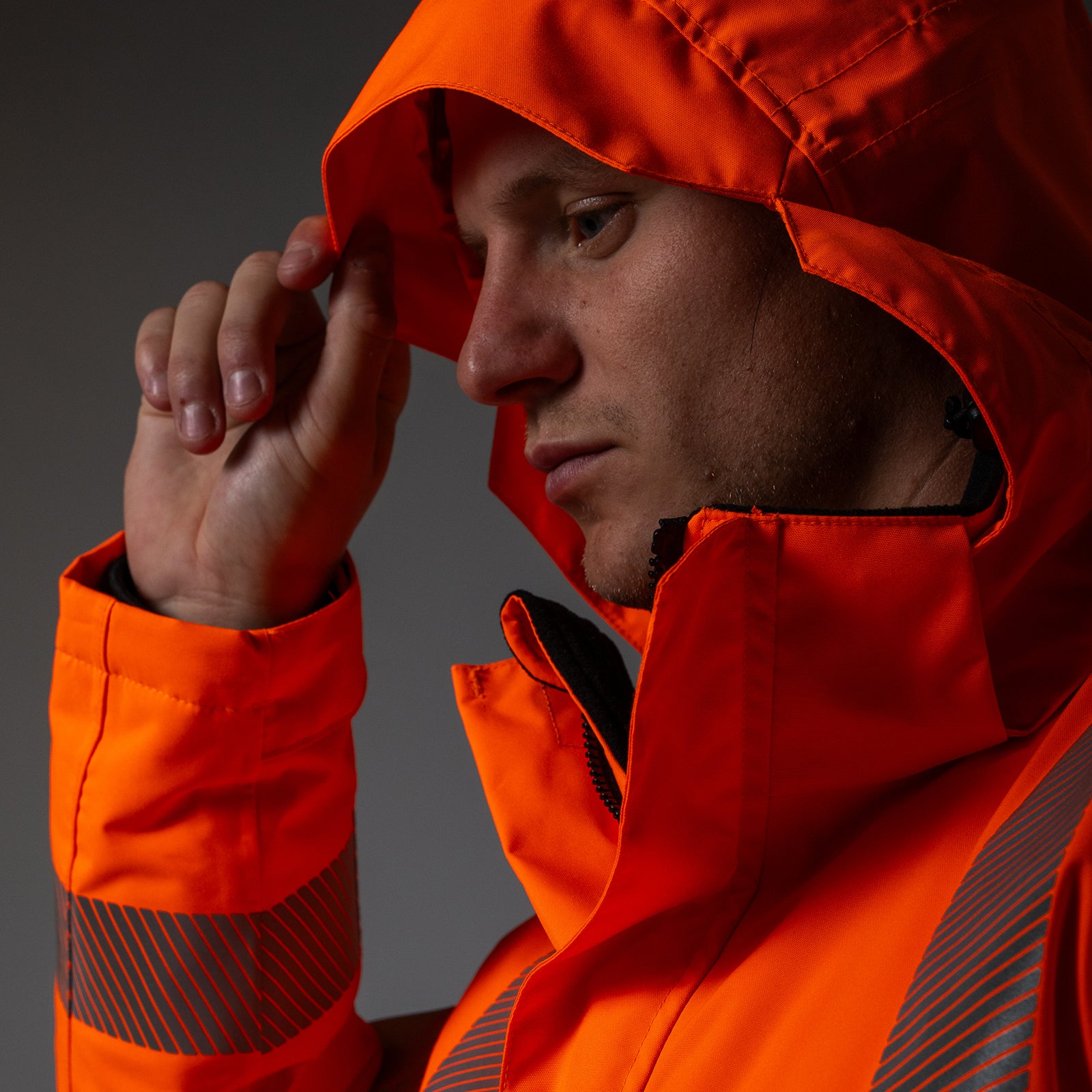 Close-up of high vis work jacket