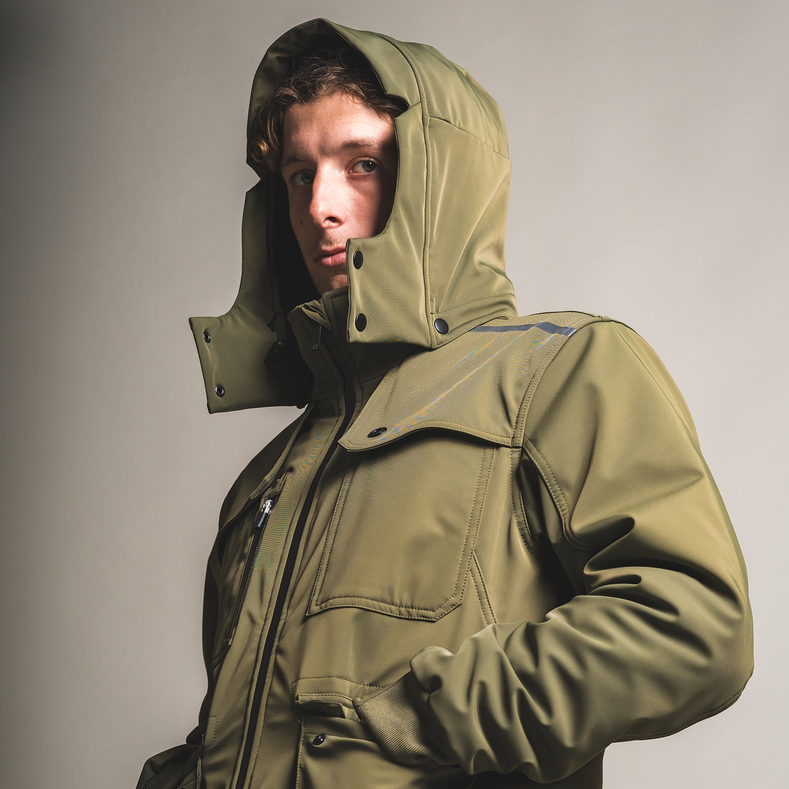 Male model in RE2050 work jacket